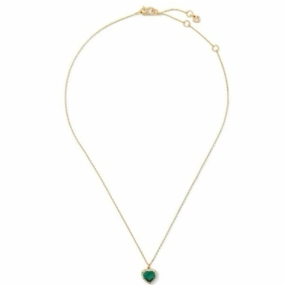 $68 Kate Spade My Love Gold-Tone Heart Halo Pendant Necklace, 16" + 3" red - Picture 5 of 6